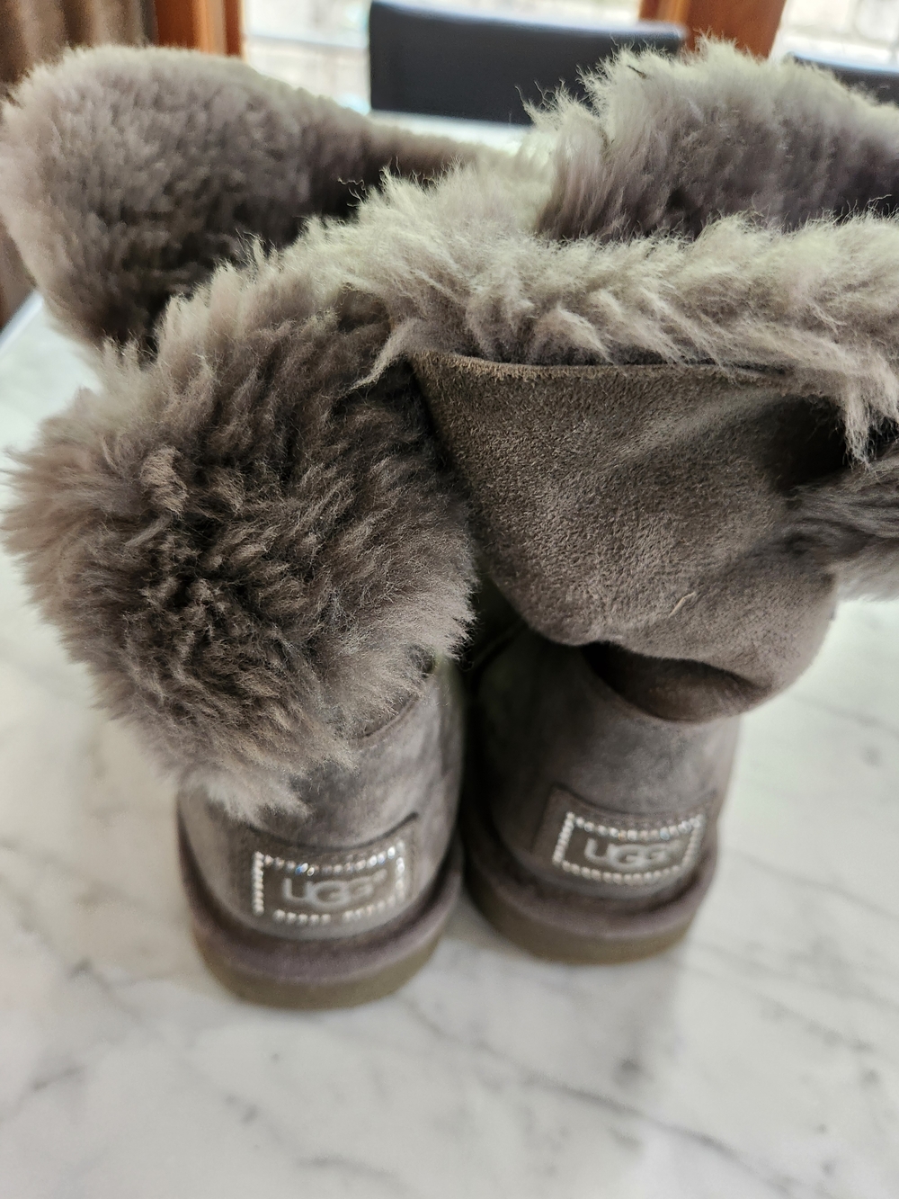 UGG Gray Shearling Short Boots